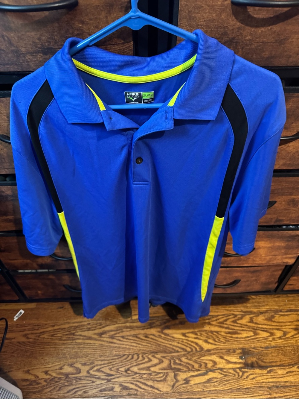 Link Royal Blue Polo with Neon Yellow and Black Trim